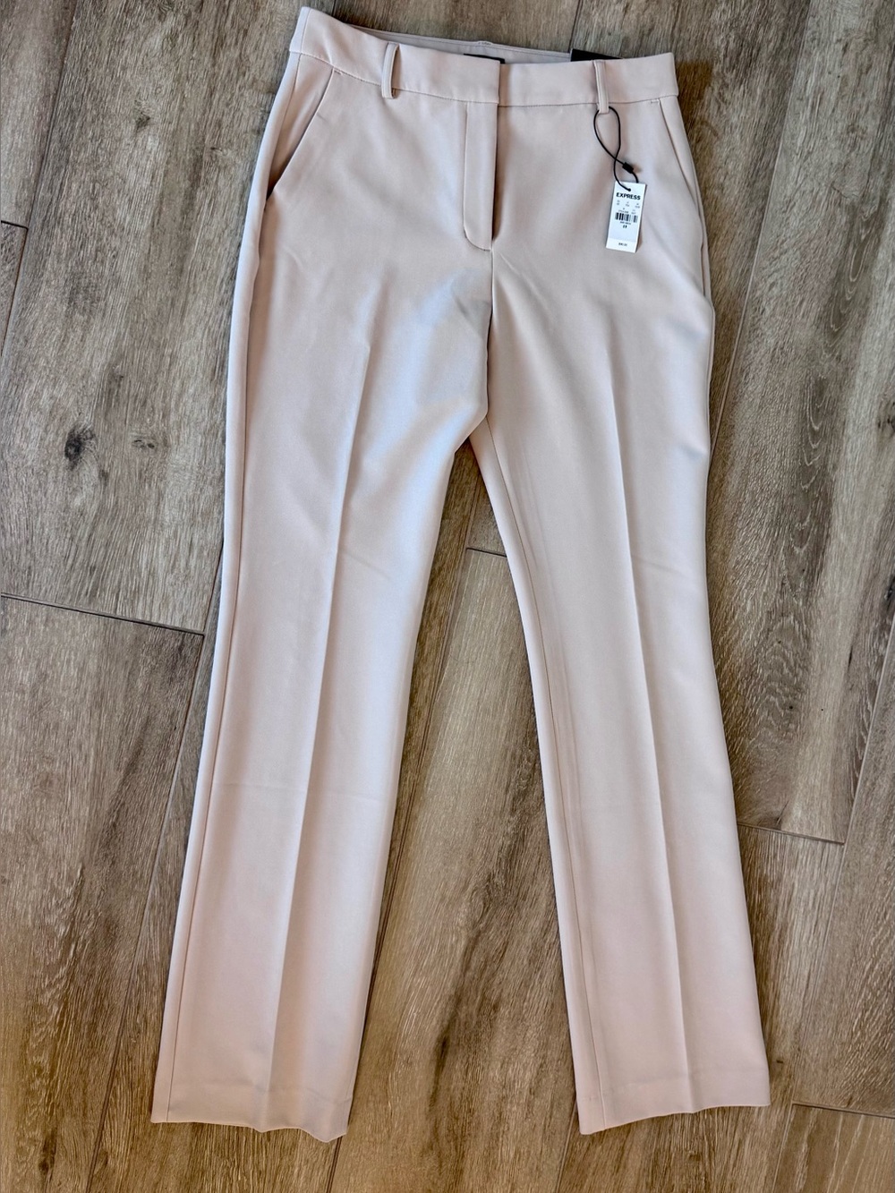 Express Women's Editor Boot Midrise Dress Pants in Light Blush